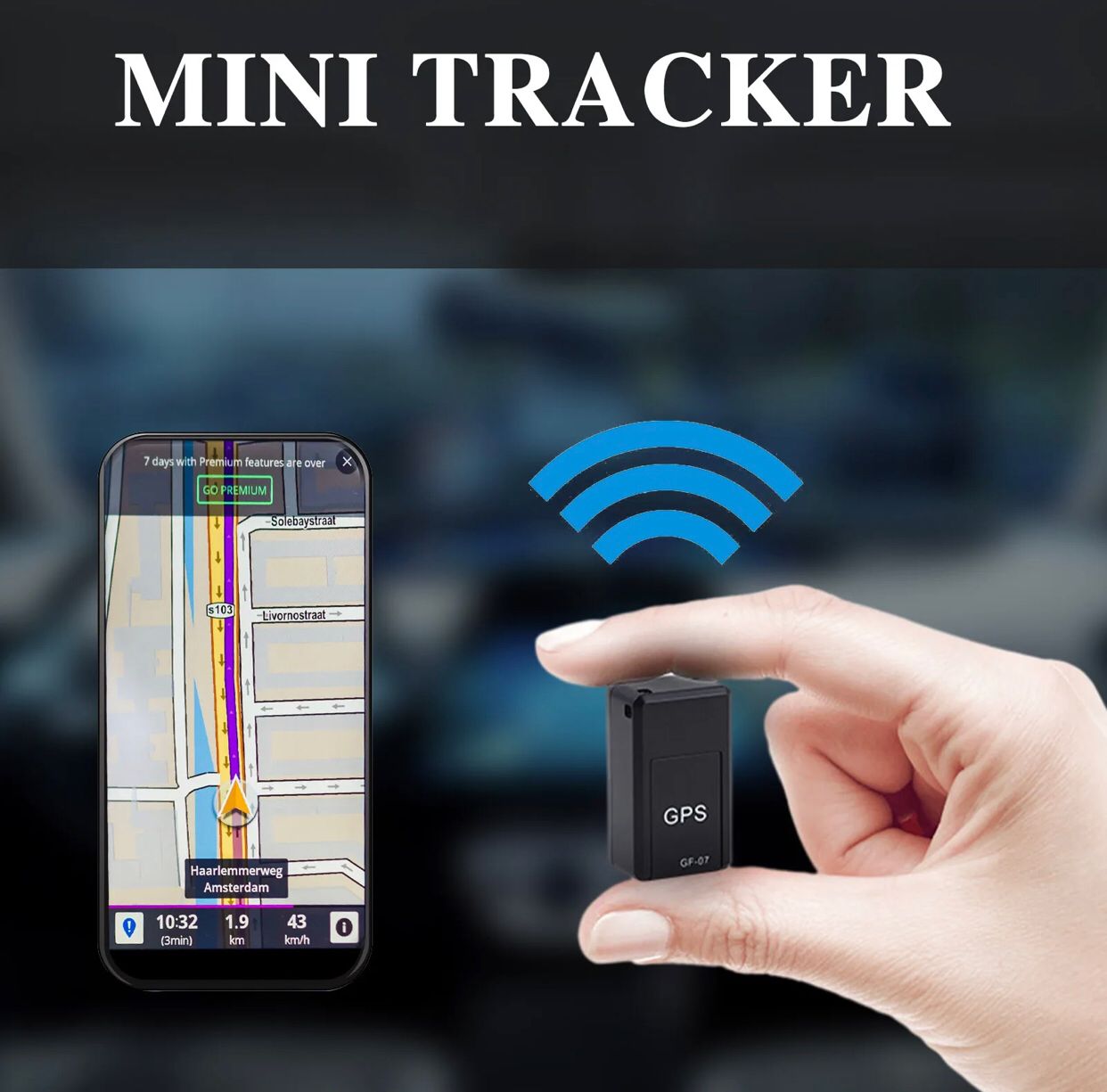 Mini Magnetic GPS Tracker - Real Time Tracking / Live Audio Monitoring